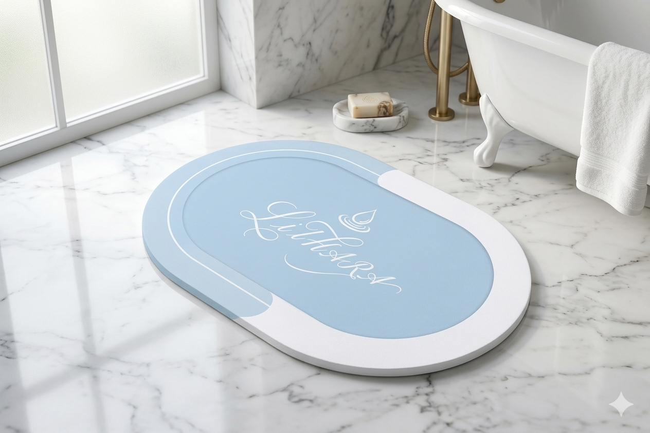 Tapis de douche Lithara / Ultra-absorbant & Antidérapant